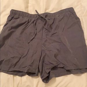 Grey flowy high waisted tie shorts